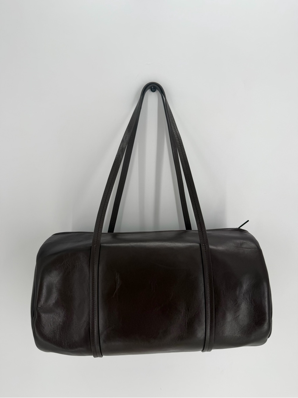St. Agni Large Connolo Leather Cylinder Shoulder Bag In Coffee Brown - Picture 7 of 10